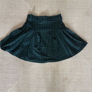 Zara Girls Green Houndstooth Patterned Skirt sz 11/12